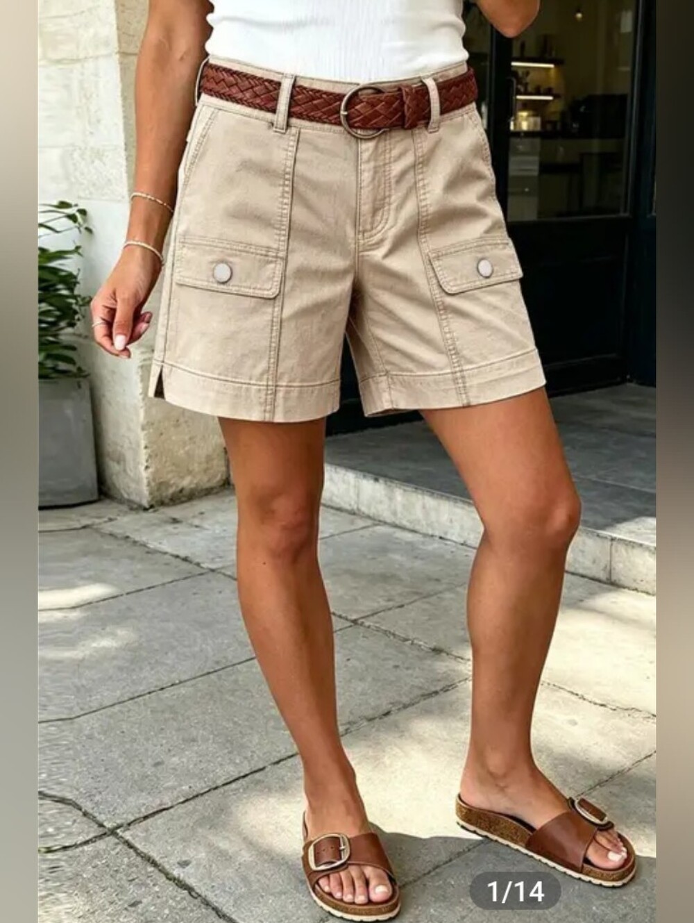 Flamingals Split Stitch Detail Mid Waist Mid Thigh Shorts NWT Medium